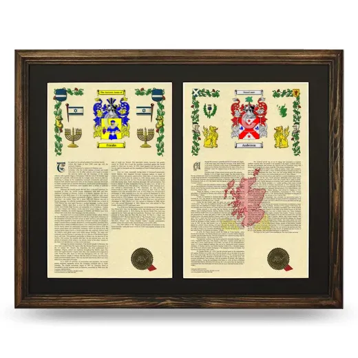 Double Armorial History Framed- Brown
