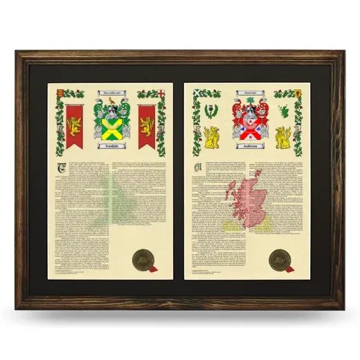 Double Armorial History Framed- Brown