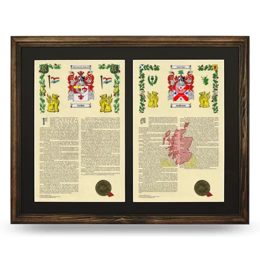 Double Armorial History Framed- Brown