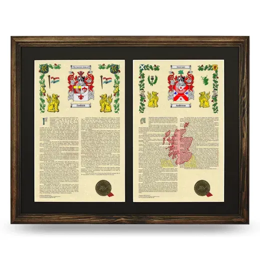 Double Armorial History Framed- Brown