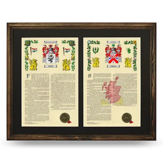 Double Armorial History Framed- Brown