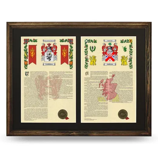 Double Armorial History Framed- Brown