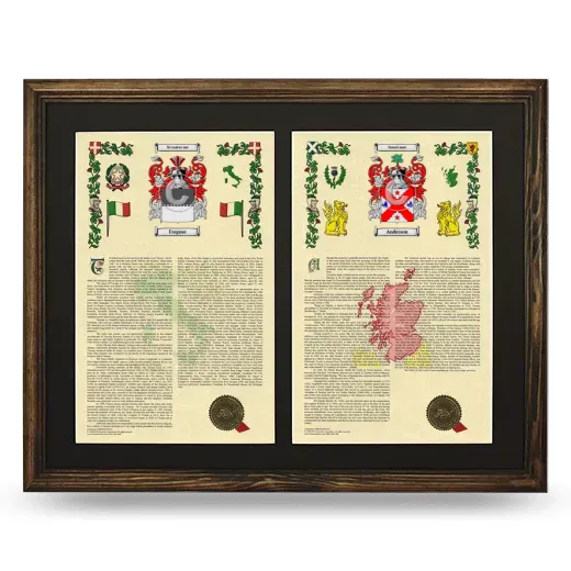 Double Armorial History Framed- Brown