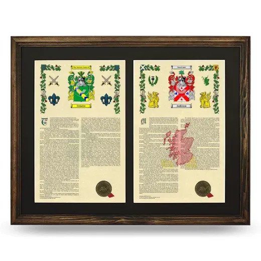 Double Armorial History Framed- Brown
