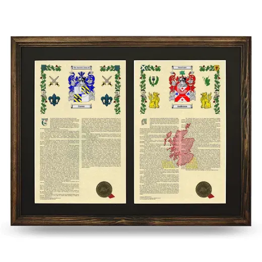 Double Armorial History Framed- Brown