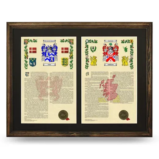 Double Armorial History Framed- Brown