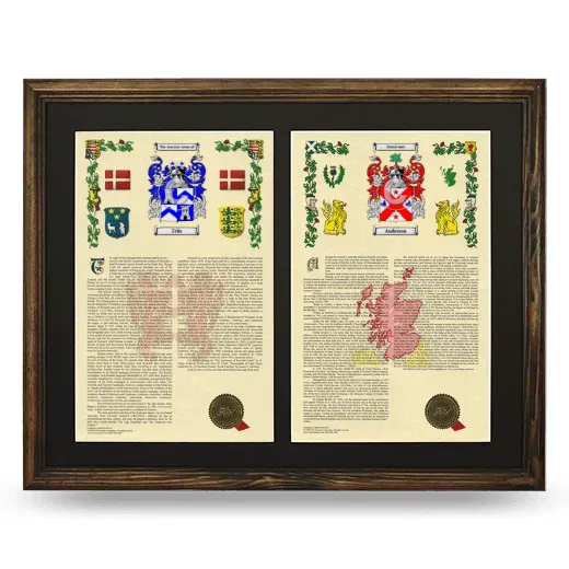 Double Armorial History Framed- Brown