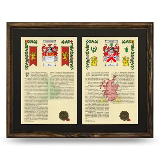 Double Armorial History Framed- Brown