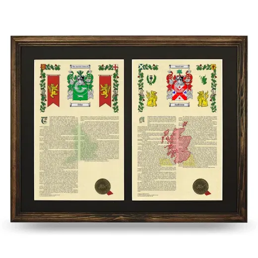 Double Armorial History Framed- Brown