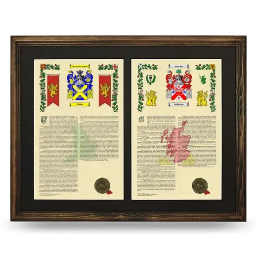 Double Armorial History Framed- Brown