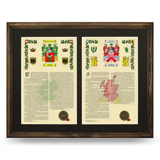 Double Armorial History Framed- Brown
