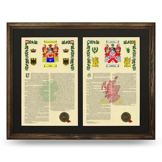 Double Armorial History Framed- Brown