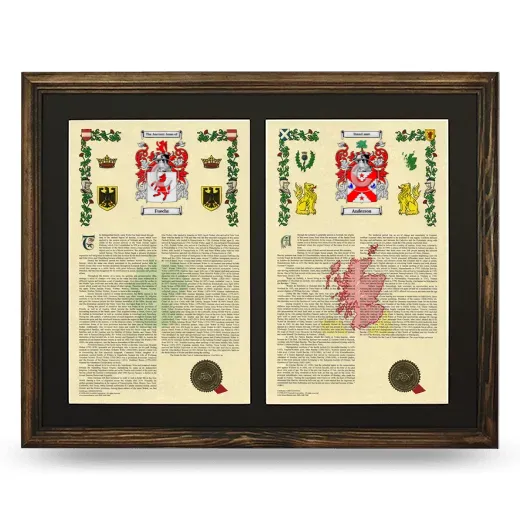 Double Armorial History Framed- Brown