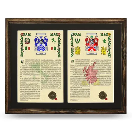 Double Armorial History Framed- Brown