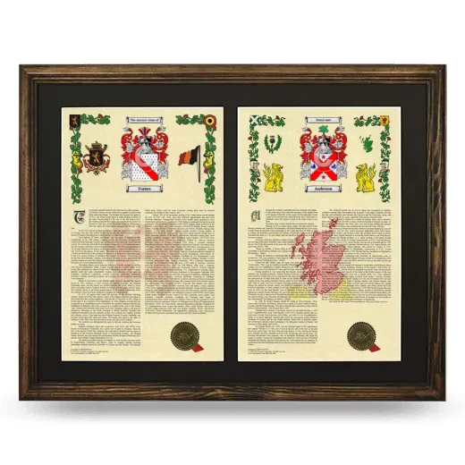 Double Armorial History Framed- Brown