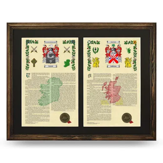 Double Armorial History Framed- Brown