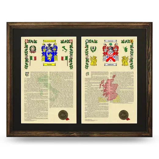 Double Armorial History Framed- Brown