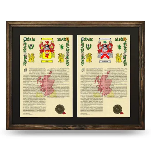 Double Armorial History Framed- Brown