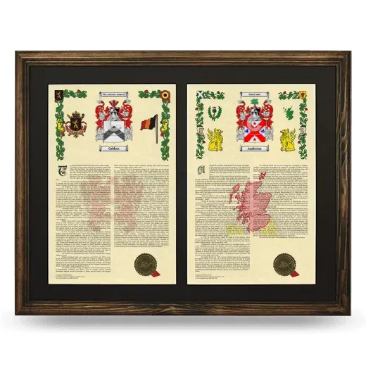 Double Armorial History Framed- Brown