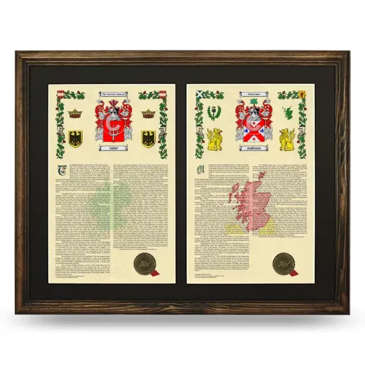 Double Armorial History Framed- Brown