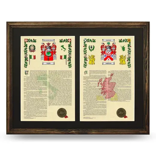 Double Armorial History Framed- Brown