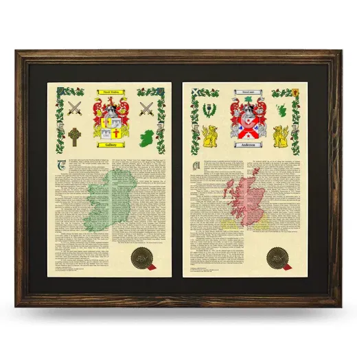 Double Armorial History Framed- Brown