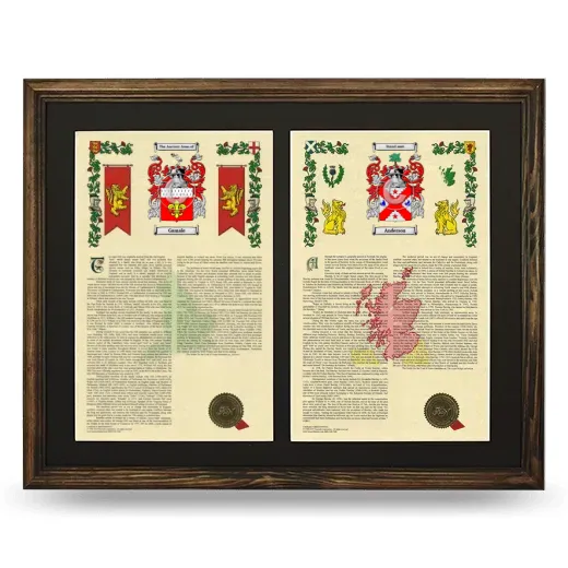 Double Armorial History Framed- Brown