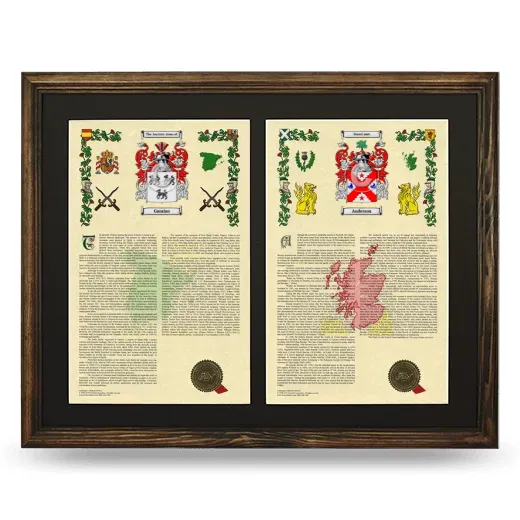 Double Armorial History Framed- Brown