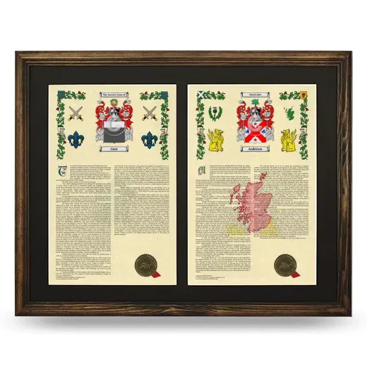 Double Armorial History Framed- Brown