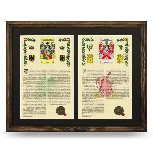 Double Armorial History Framed- Brown