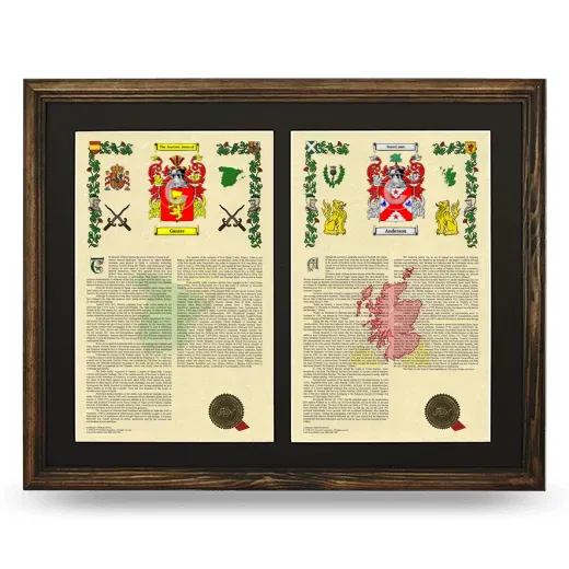 Double Armorial History Framed- Brown