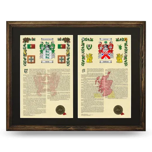 Double Armorial History Framed- Brown
