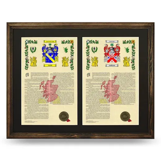 Double Armorial History Framed- Brown