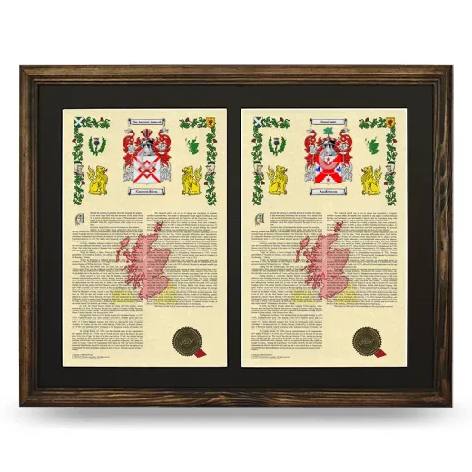 Double Armorial History Framed- Brown