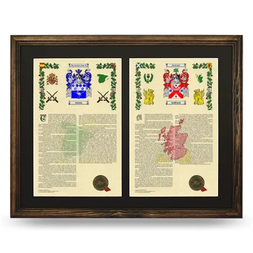 Double Armorial History Framed- Brown