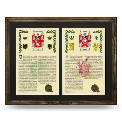 Double Armorial History Framed- Brown