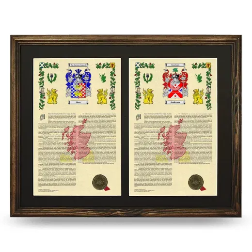 Double Armorial History Framed- Brown