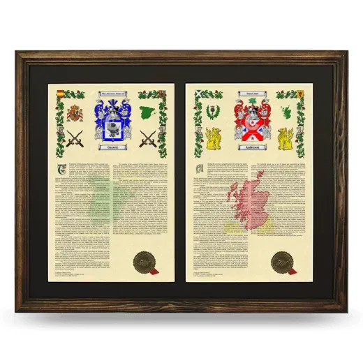 Double Armorial History Framed- Brown