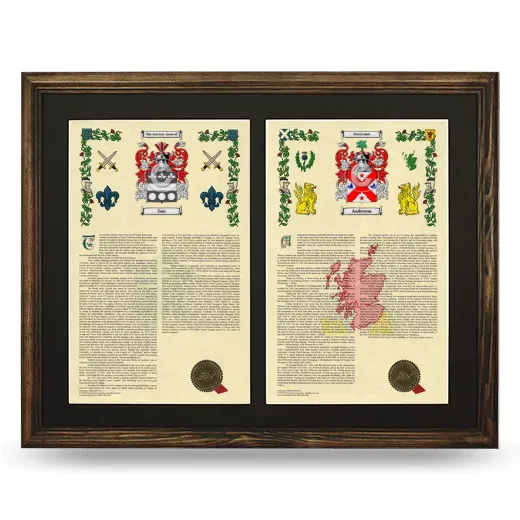 Double Armorial History Framed- Brown