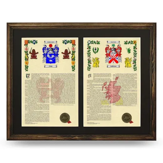 Double Armorial History Framed- Brown