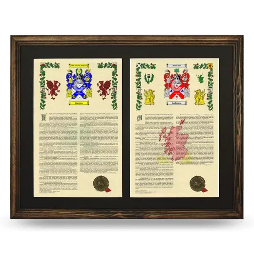 Double Armorial History Framed- Brown
