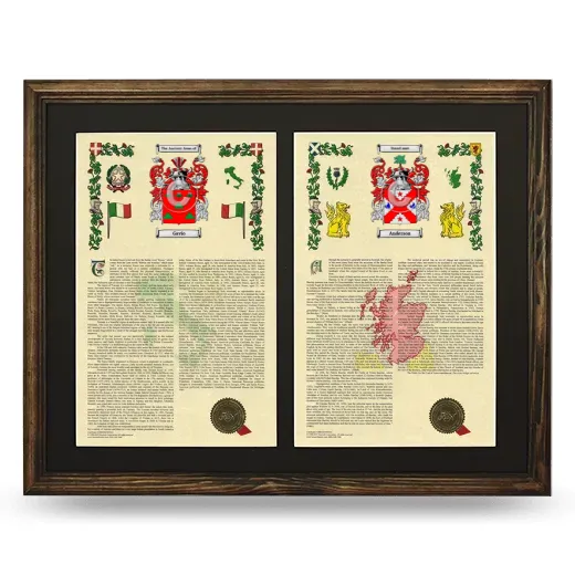 Double Armorial History Framed- Brown