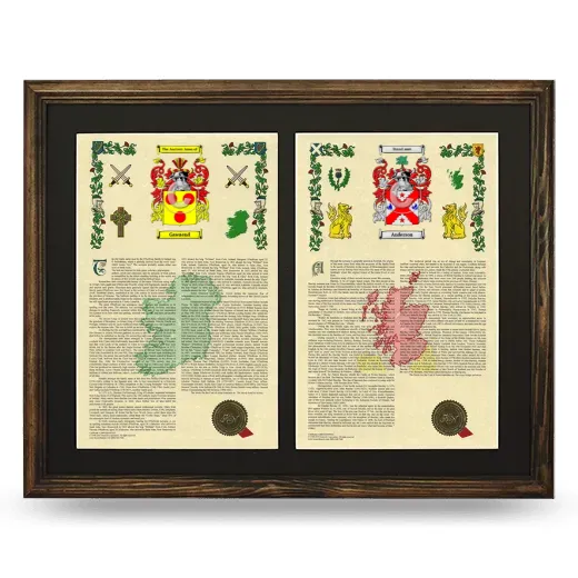 Double Armorial History Framed- Brown