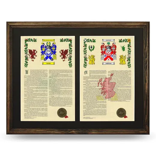 Double Armorial History Framed- Brown