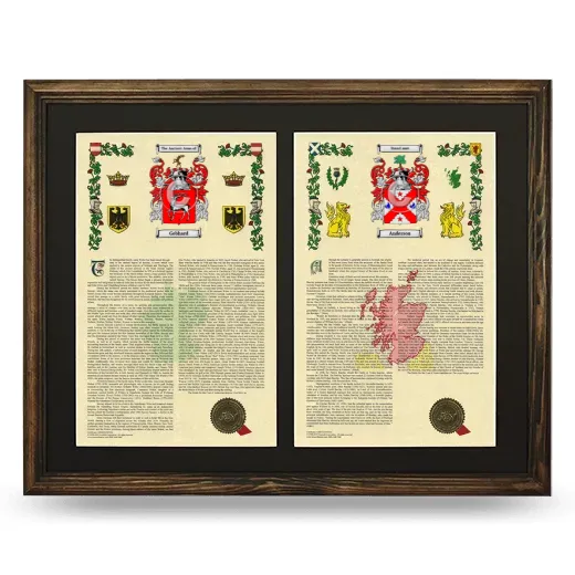 Double Armorial History Framed- Brown