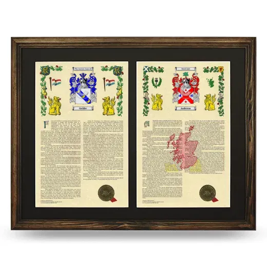 Double Armorial History Framed- Brown