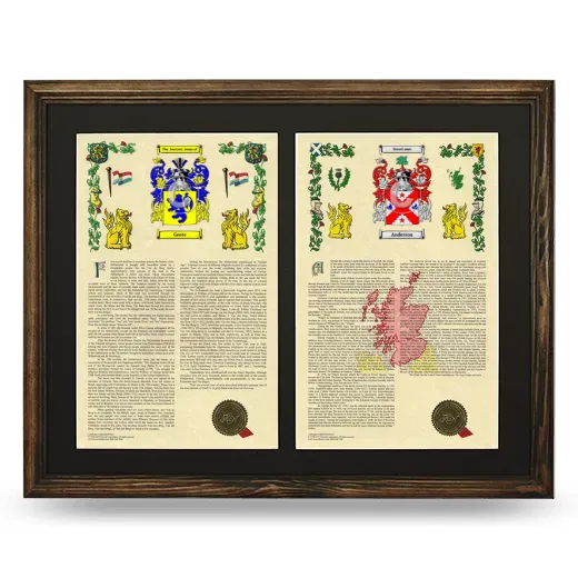 Double Armorial History Framed- Brown