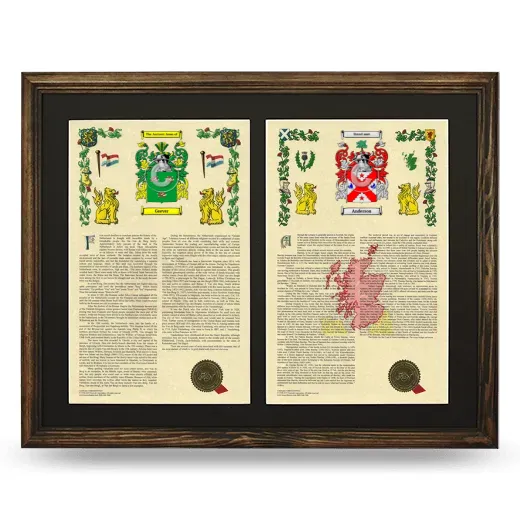 Double Armorial History Framed- Brown