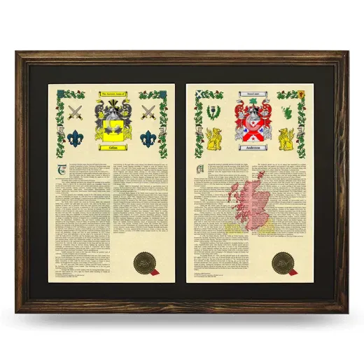 Double Armorial History Framed- Brown