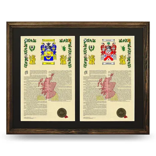 Double Armorial History Framed- Brown